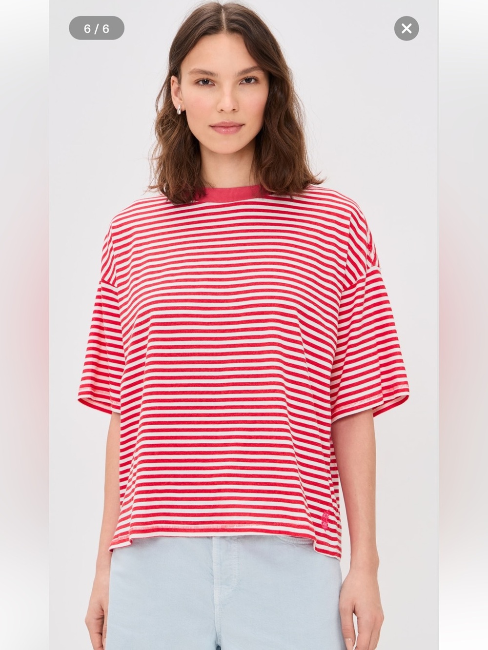 Free People Movement Red Stripe Tackle Tee Large - Picture 8 of 13